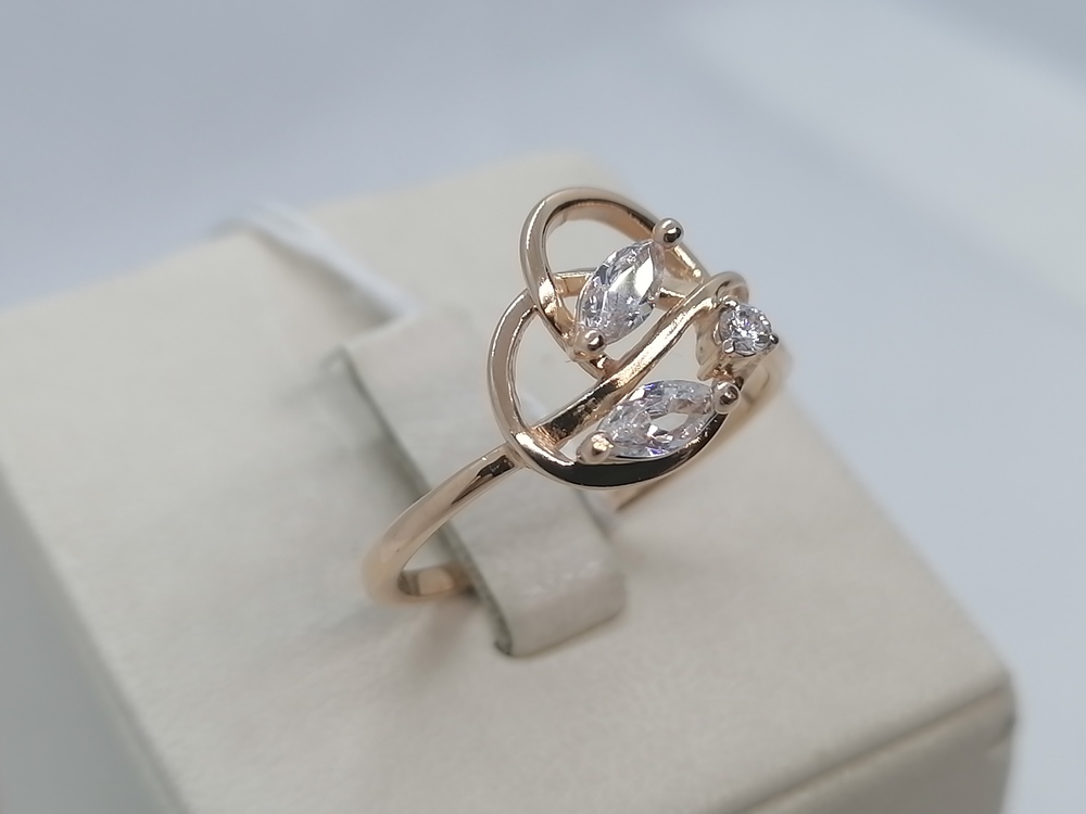 КОЛЬЦО С КАМНЯМИ (Au 585)