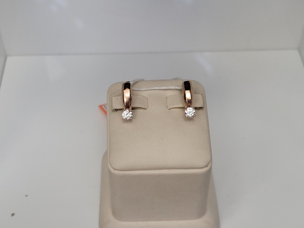 СКМ585 СЕРЬГИ С КАМНЕМ (Au 585)