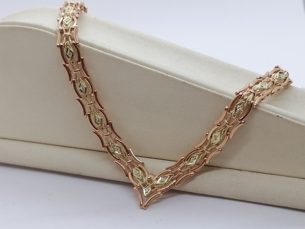 КОЛЬЕ С КАМНЯМИ Au 585