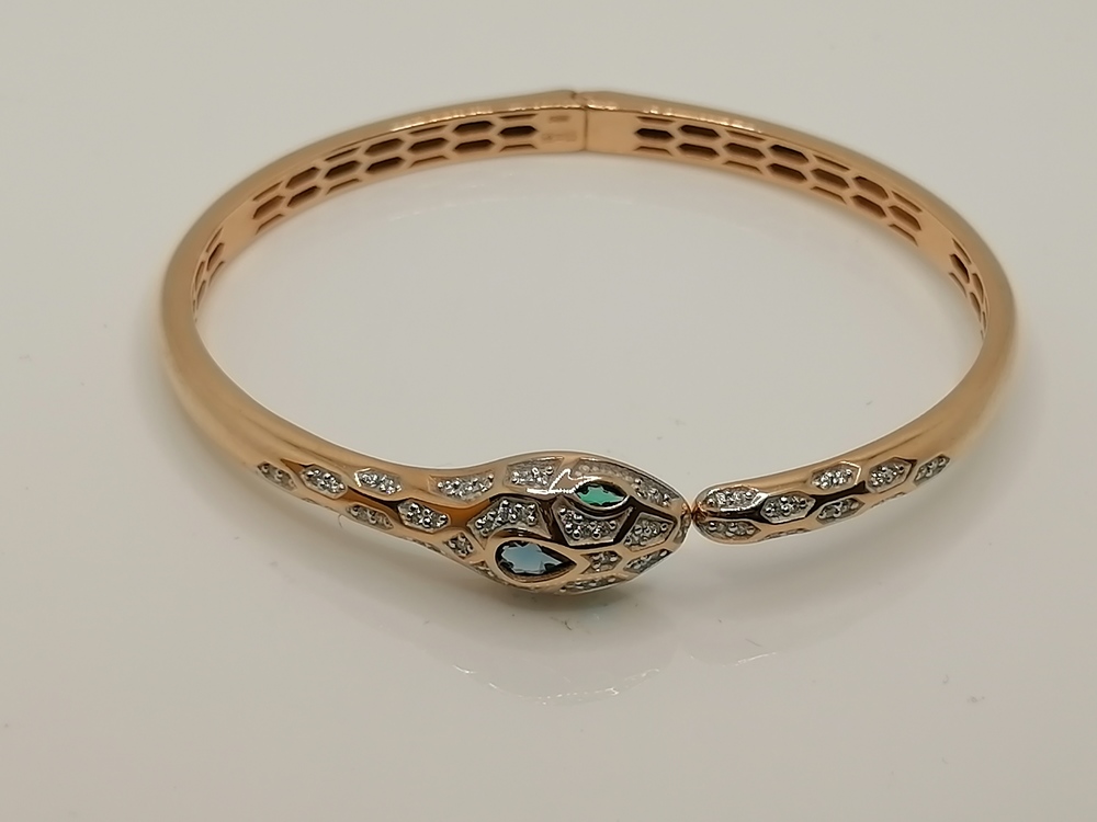 БРАСЛЕТ ЖЕСТКИЙ с камнями (Au 585)