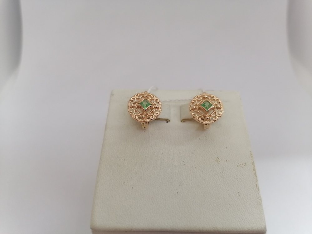 СЕРЬГИ С КАМНЕМ (Au 585)