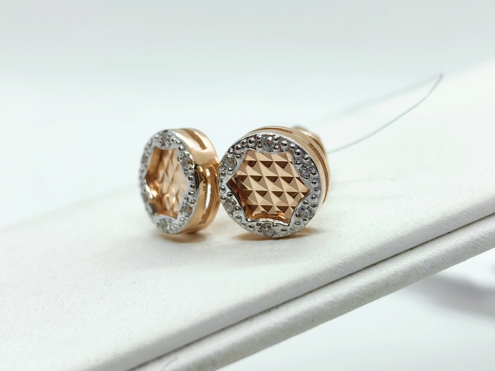 СЕРЬГИ ПУСЕТЫ с камнями (Au 585)