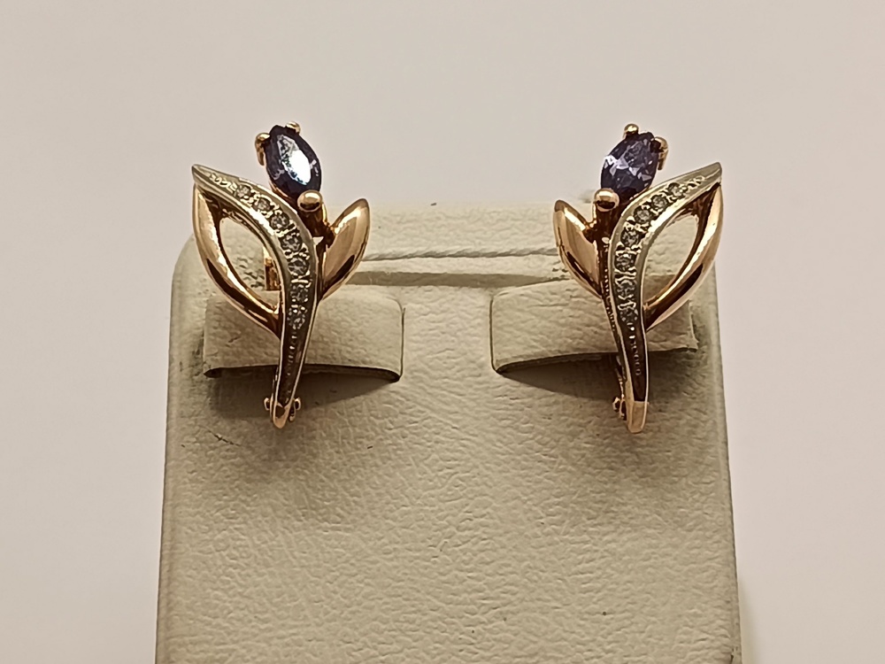 СКМИ585 СЕРЬГИ С КАМНЯМИ (Au 585)