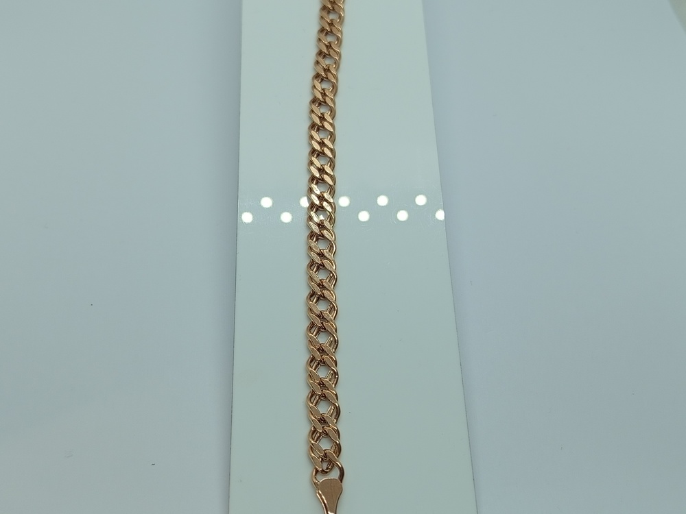 БРАСЛЕТ ПУСТОТЕЛЫЙ Ромб двойной Au 585