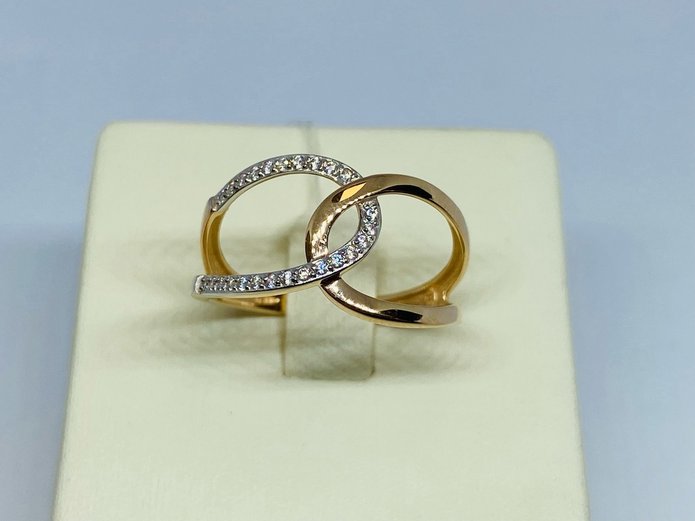 КОЛЬЦО С КАМНЯМИ (Au 585)