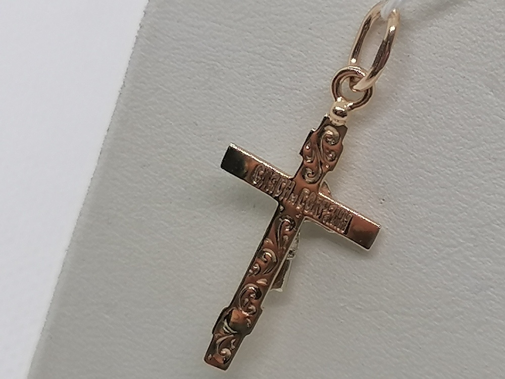 ПОДКБК585 ПОДВЕСКА КРЕСТ БЕЗ КАМНЯ (Au 585)