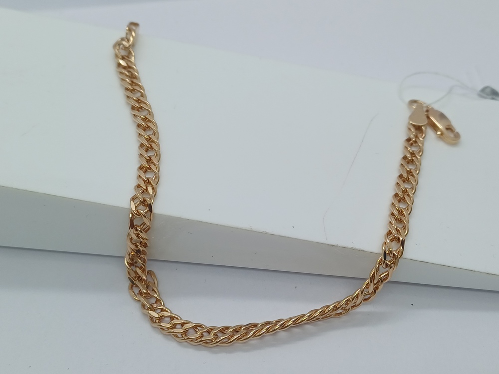 БРАСЛЕТ ПУСТОТЕЛЫЙ Ромб двойной Au 585