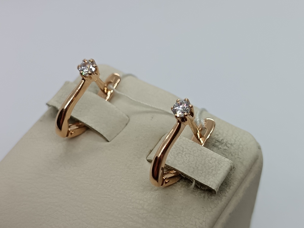 СКМ585 СЕРЬГИ С КАМНЕМ (Au 585)