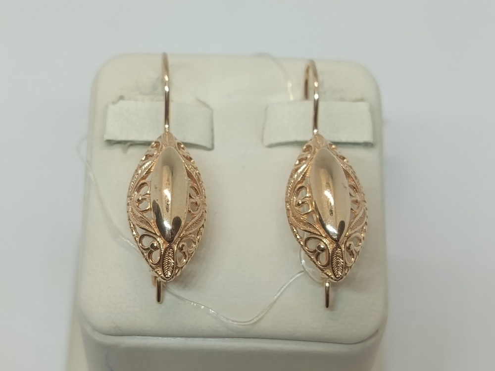 СЕРЬГИ ПЕТЕЛЬКА без камня (Au 585)