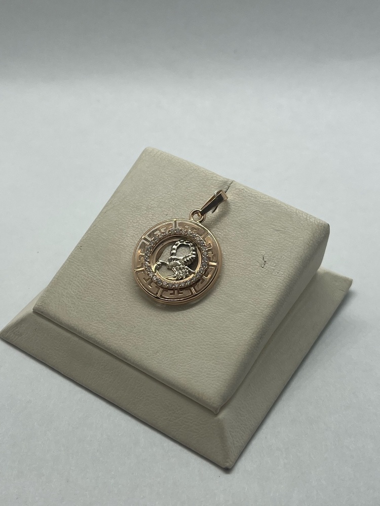 КрСВП/скр/Ф ПОДВЕСКА ЗНАК ЗОДИАКА СКОРПИОН (Au 585)