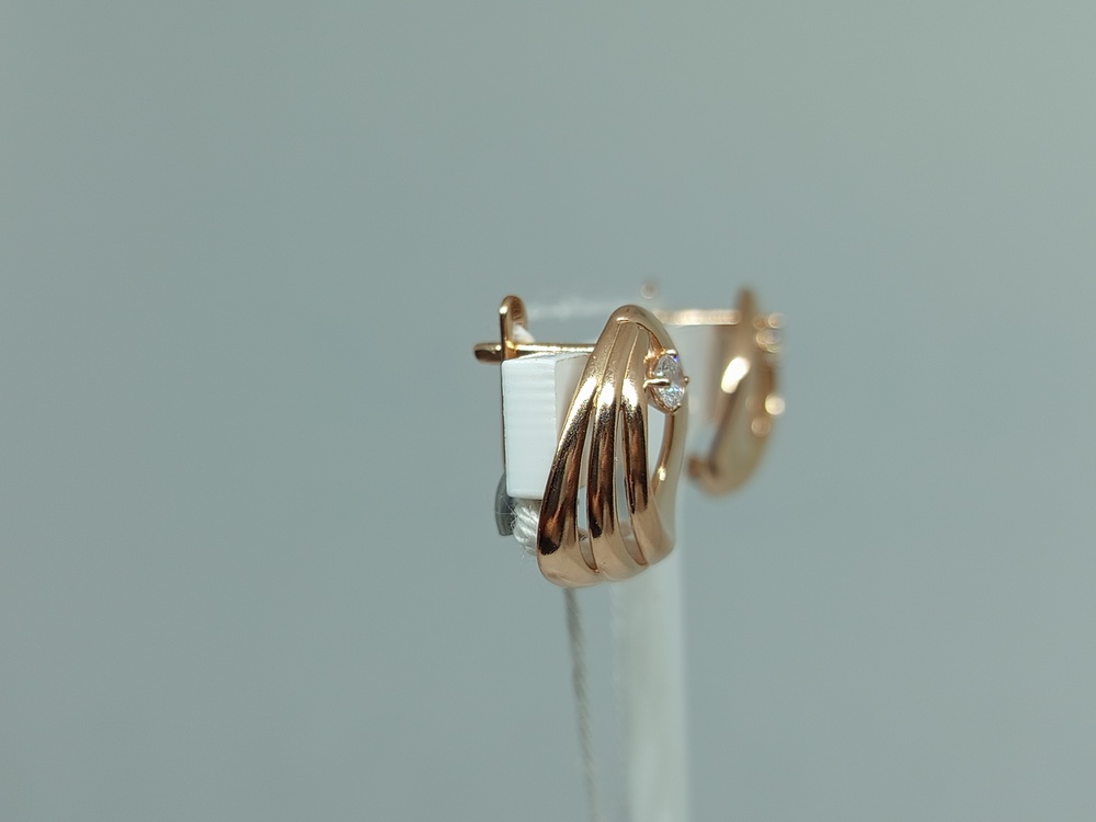 СКМ585 СЕРЬГИ С КАМНЕМ (Au 585)