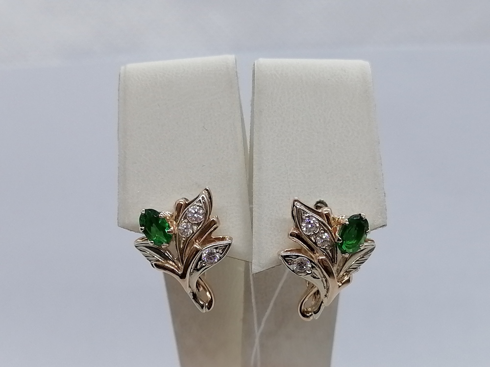 СКМИ585 СЕРЬГИ С КАМНЯМИ (Au 585)