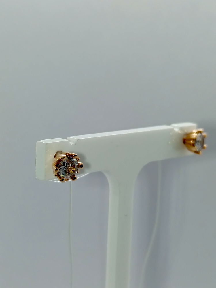 СЕРЬГИ ПУСЕТЫ с камнем (Au 585)