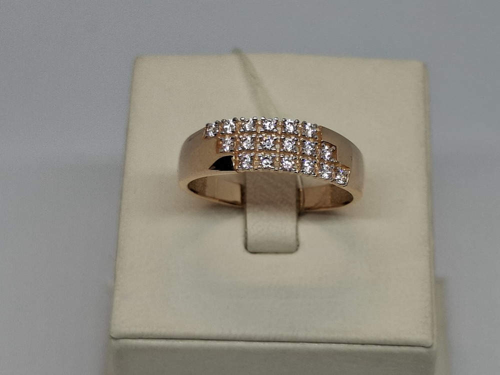 КОЛЬЦО С КАМНЯМИ (Au 585)