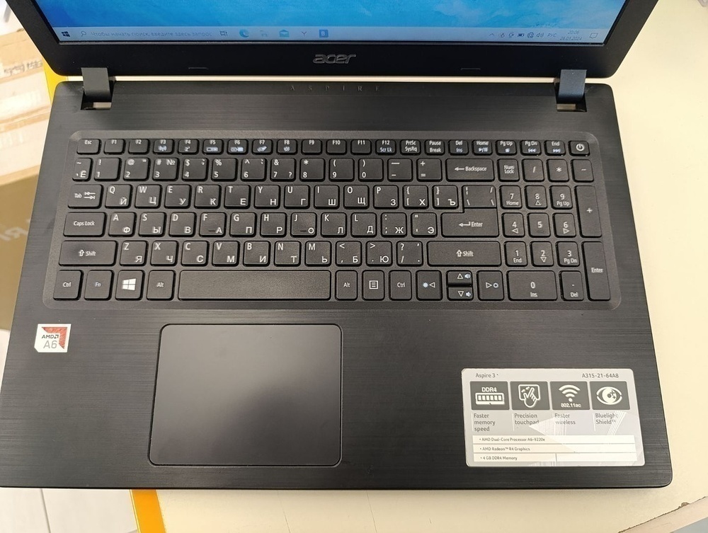 Ноутбук Acer; A6-9220e, AMD Radeon (TM) Graphics, 4 Гб, Нет, 500 Гб
