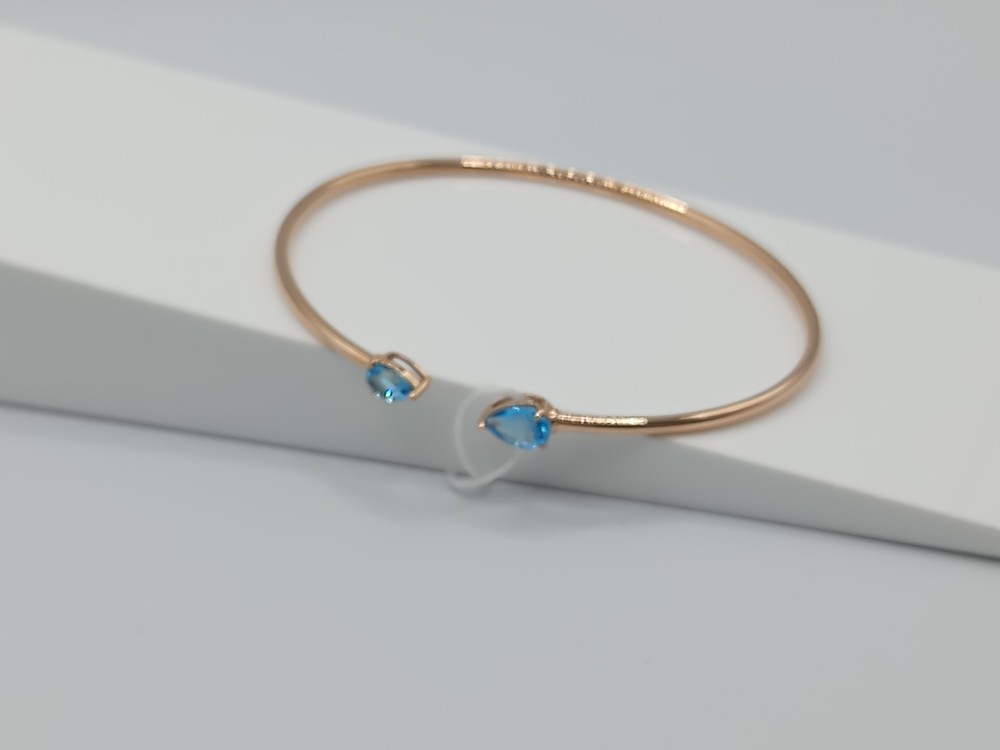 БЖКИ585 БРАСЛЕТ ЖЕСТКИЙ С КАМНЯМИ (Au 585)