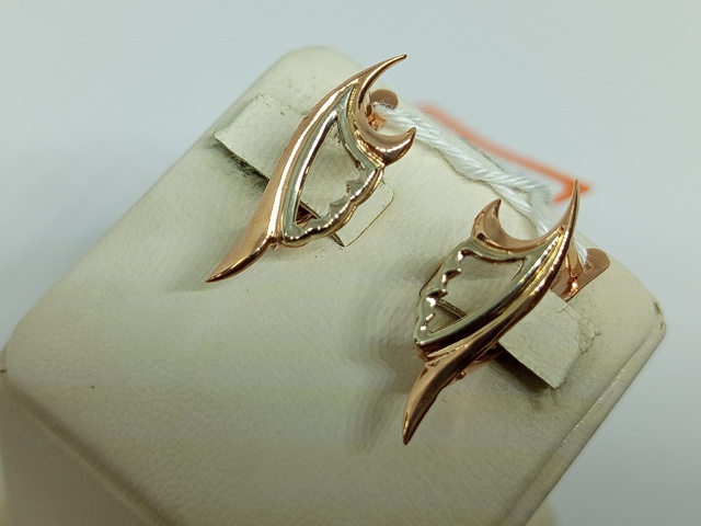 СБКМ585 СЕРЬГИ БЕЗ КАМНЯ (Au 585)