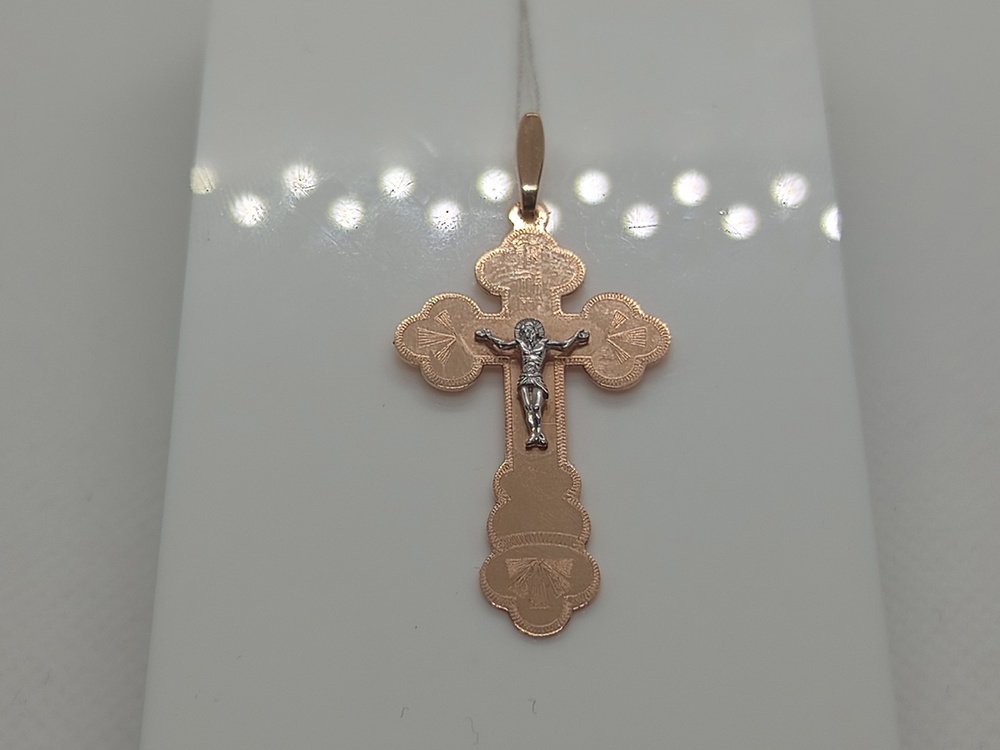 308-1-109 ПОДВЕСКА КРЕСТ без камня (Au 585)