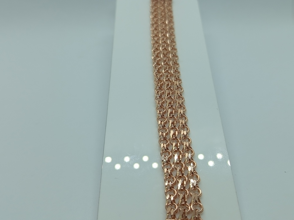 БРАСЛЕТ ПУСТОТЕЛЫЙ Бисмарк тройной (Au 585)