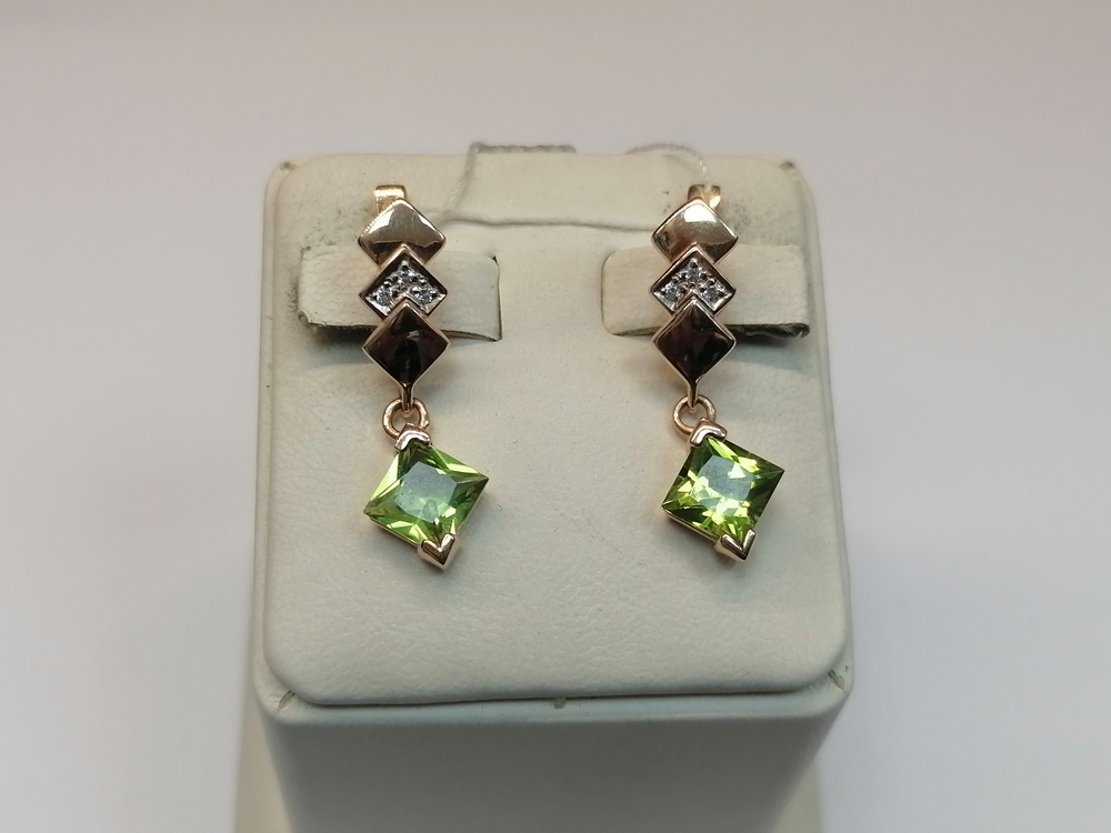 СКМИ585 СЕРЬГИ С КАМНЯМИ (Au 585)