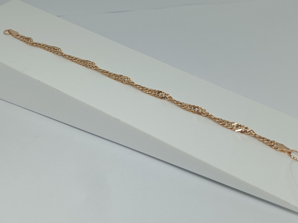 БРАСЛЕТ ПУСТОТЕЛЫЙ Ромб двойной (Au 585)