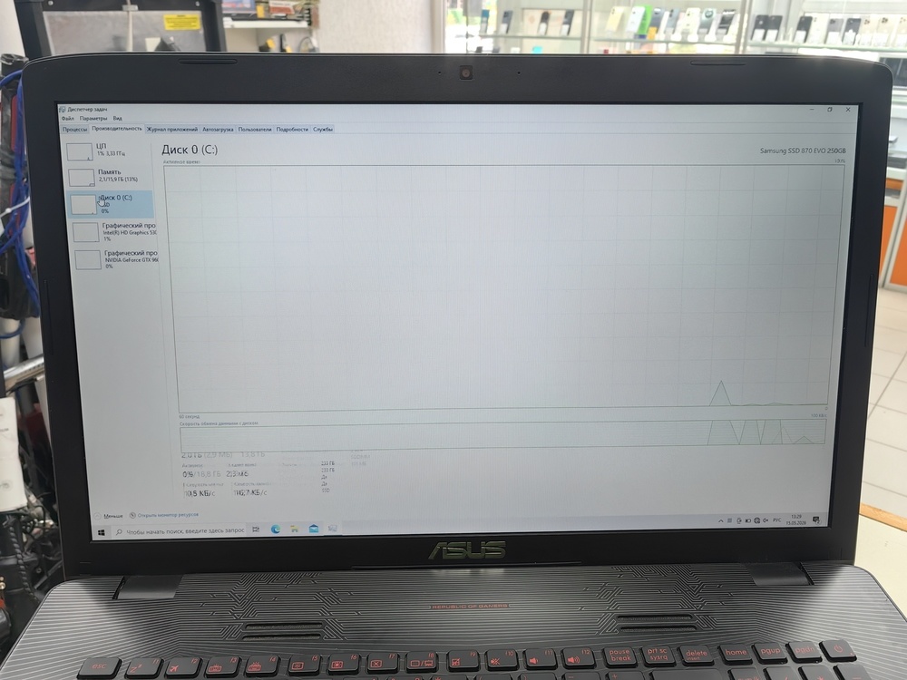 Ноутбук ASUS; Core i7-6700HQ, GeForce GTX 960M, 16 Гб, 256 Гб, Нет