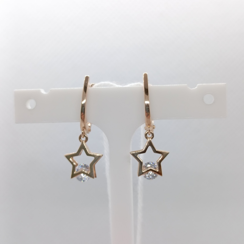 СКМ585 СЕРЬГИ С КАМНЕМ (Au 585)