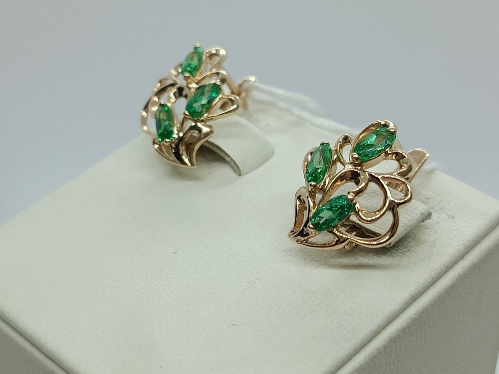 СКМИ585 СЕРЬГИ С КАМНЯМИ (Au 585)