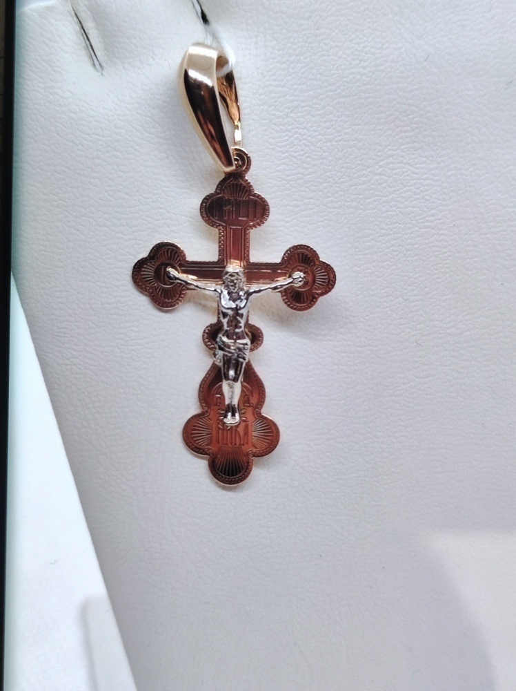 ПОДКБК585 ПОДВЕСКА КРЕСТ БЕЗ КАМНЯ (Au 585)