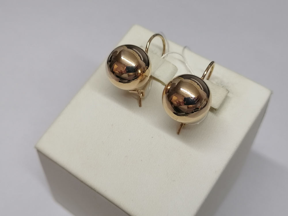 20381 СЕРЬГИ ПЕТЕЛЬКА без камня (Au 585)