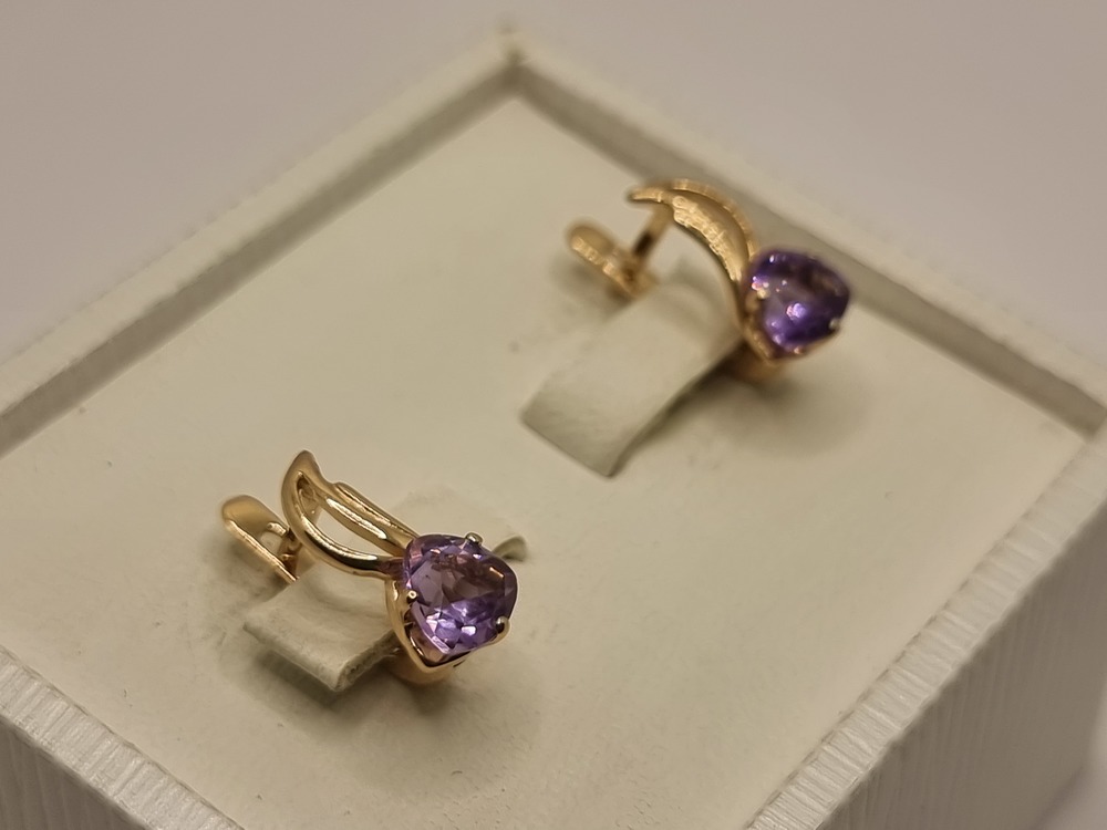 СЕРЬГИ С КАМНЕМ (Au 585)