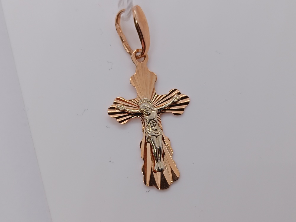 ПОДКБК585 ПОДВЕСКА КРЕСТ БЕЗ КАМНЯ (Au 585)