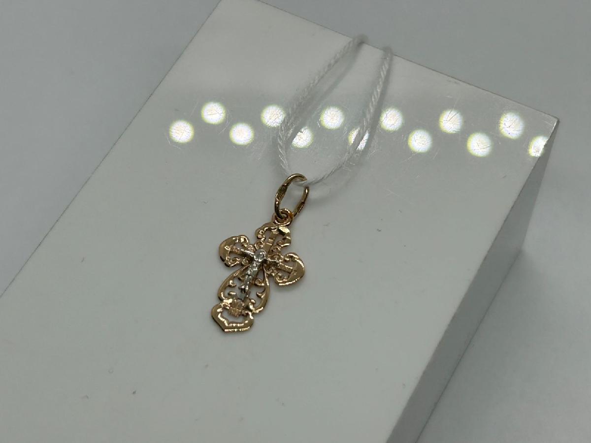 ПОДКБК585 ПОДВЕСКА КРЕСТ БЕЗ КАМНЯ (Au 585)