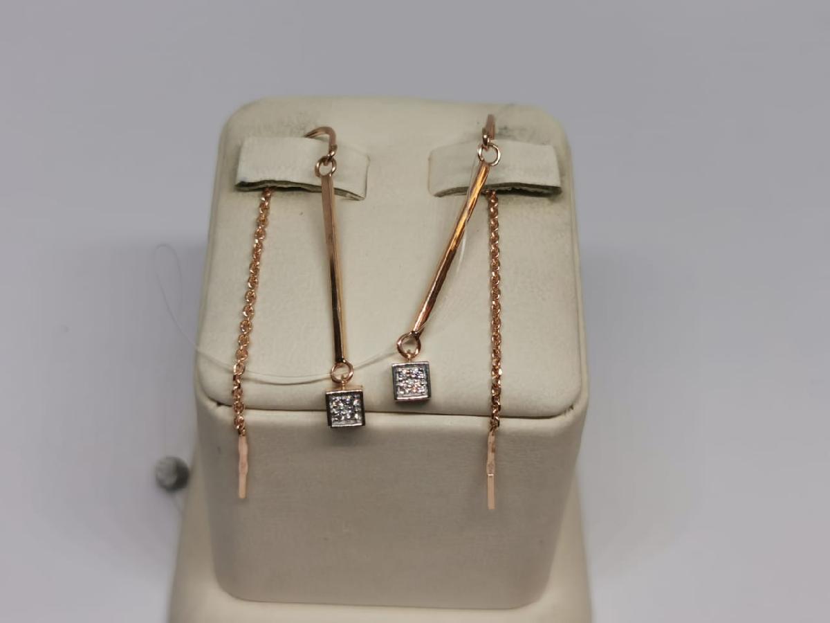 СЕРЬГИ ПРОДЕВКИ с камнями (Au 585)