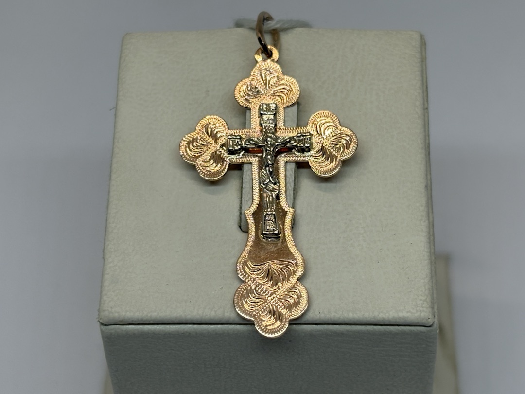 ПОДВЕСКА КРЕСТ БЕЗ КАМНЯ (Au 585)