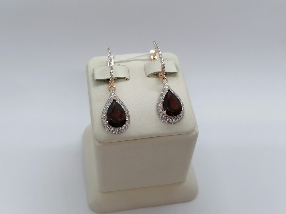 СКМИ585 СЕРЬГИ С КАМНЯМИ (Au 585)