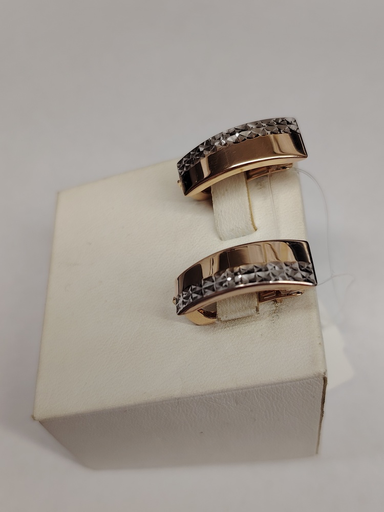 20355а-4 СЕРЬГИ БЕЗ КАМНЯ (Au 585)