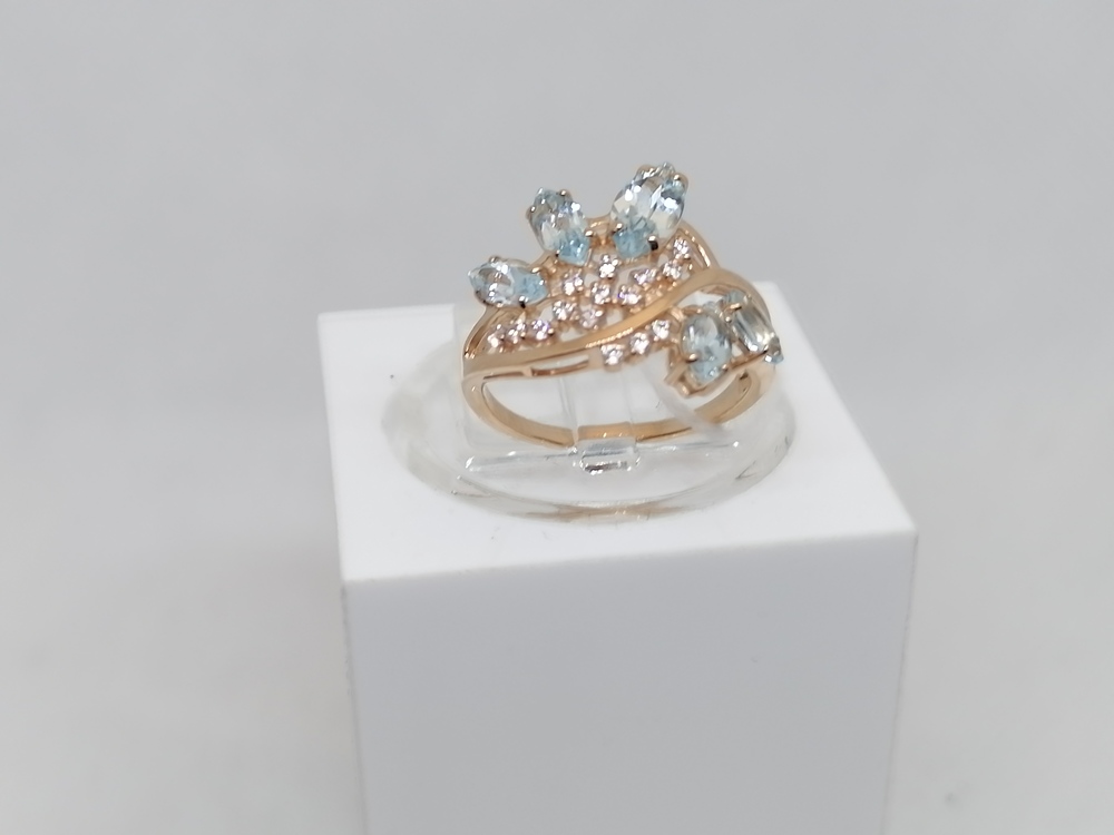 КОЛЬЦО С КАМНЯМИ (Au 585)