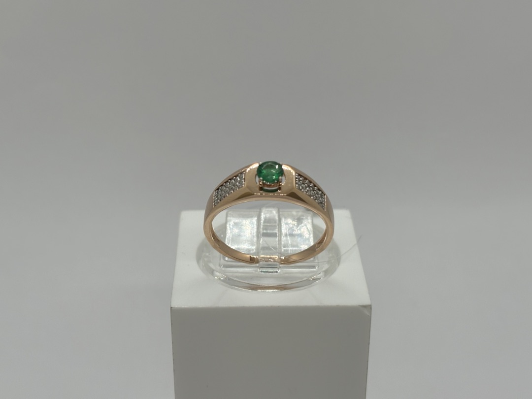 КОЛЬЦО Бриллиант, изумруд (Au 585)