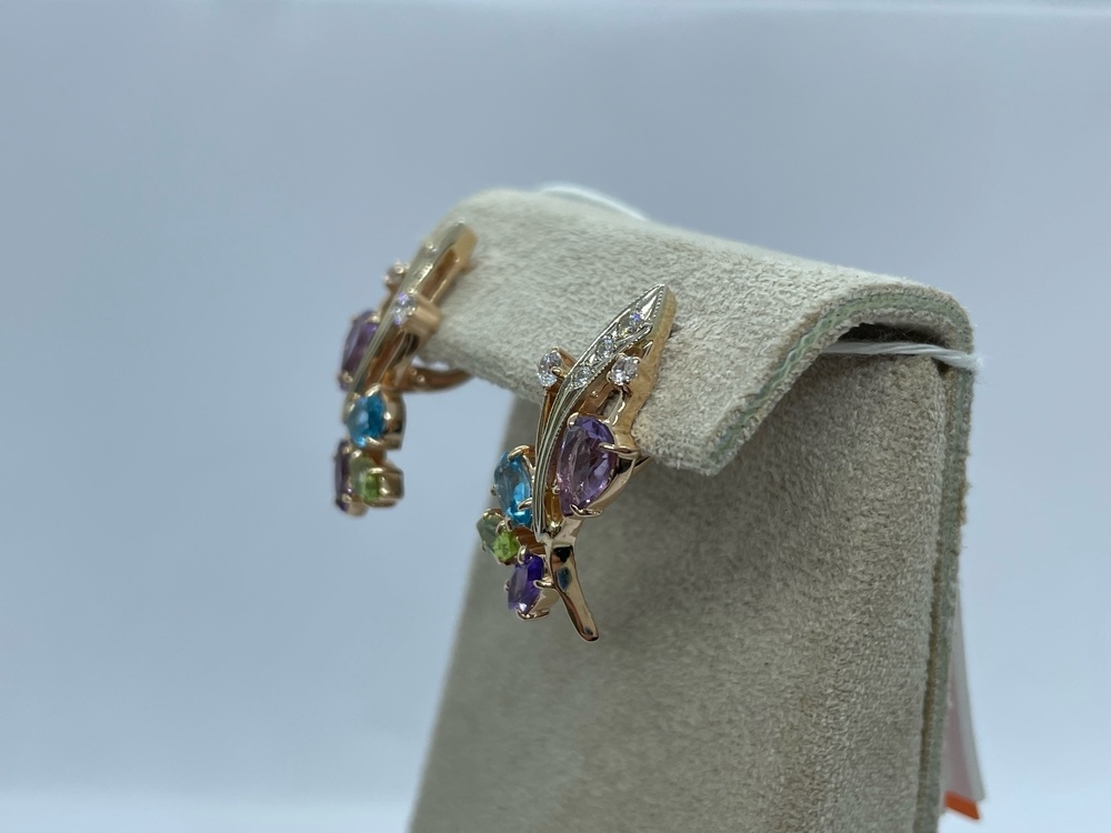 СЕРЬГИ С КАМНЯМИ (Au 585)