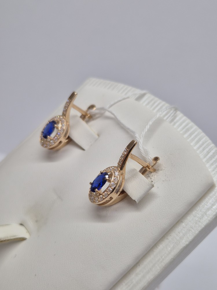 СКМИ585 СЕРЬГИ С КАМНЯМИ (Au 585)