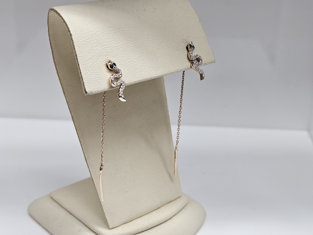 СЕРЬГИ ПРОДЕВКИ с камнями (Au 585)