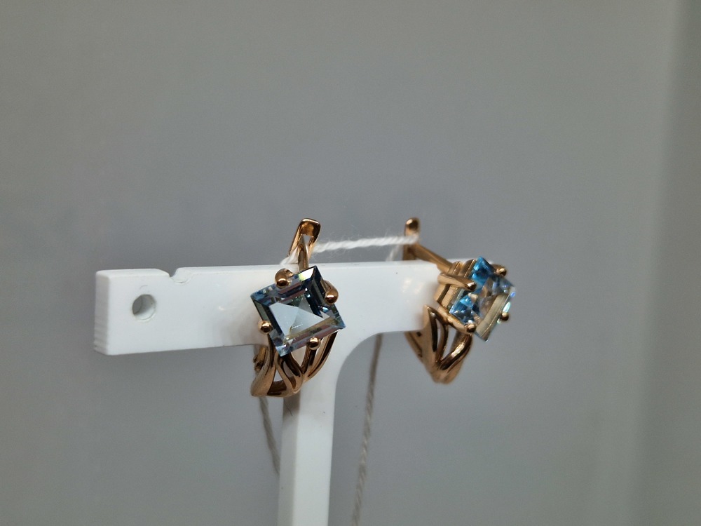 СКМ585 СЕРЬГИ С КАМНЕМ (Au 585)