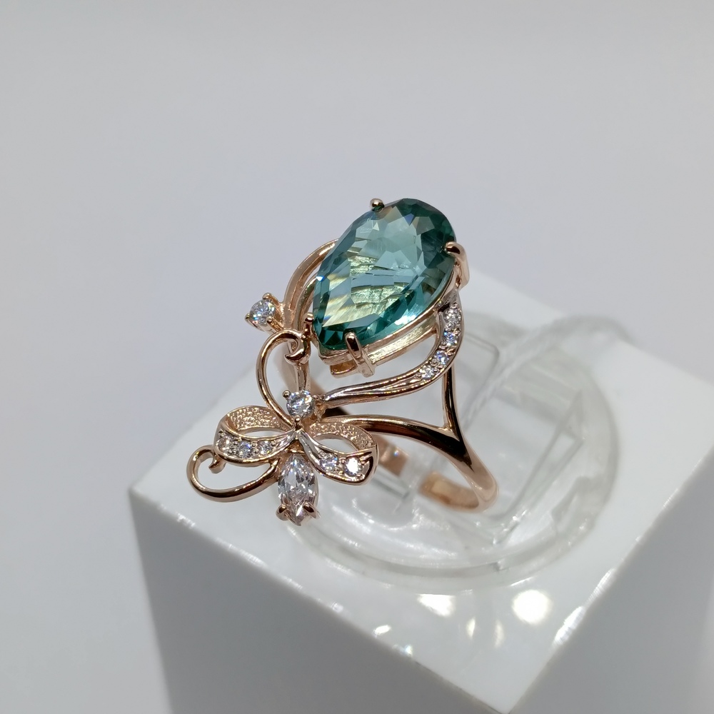 КОЛЬЦО С КАМНЯМИ (Au 585)