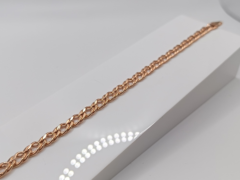 БРАСЛЕТ ПУСТОТЕЛЫЙ Ромб двойной Au 585