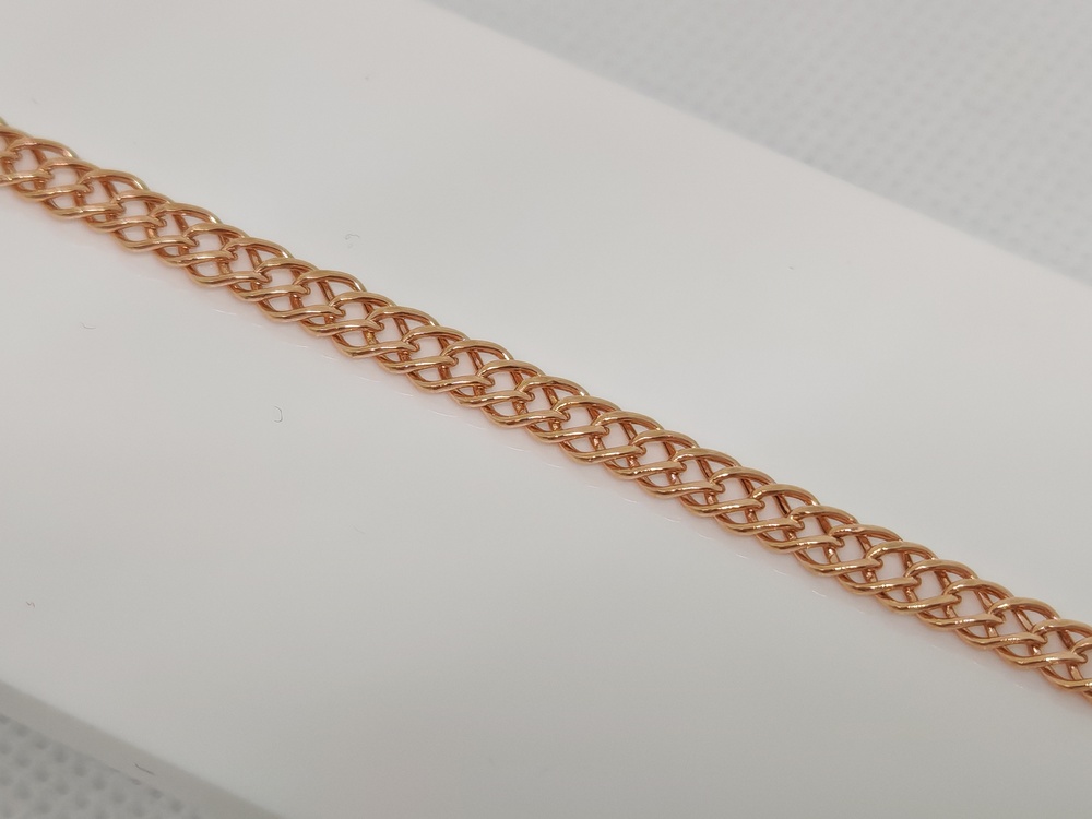 БРАСЛЕТ ПУСТОТЕЛЫЙ Ромб двойной Au 585