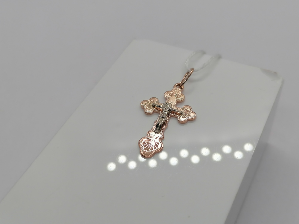 ПОДКБК585 ПОДВЕСКА КРЕСТ БЕЗ КАМНЯ (Au 585)