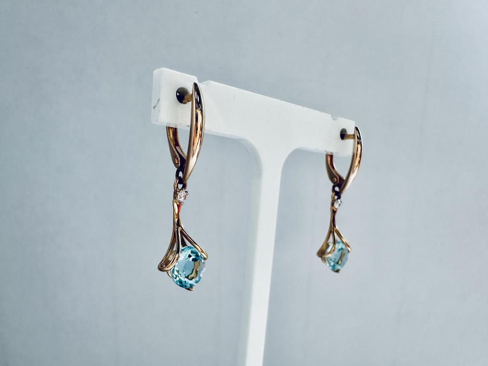 СКМИ585 СЕРЬГИ С КАМНЯМИ (Au 585)