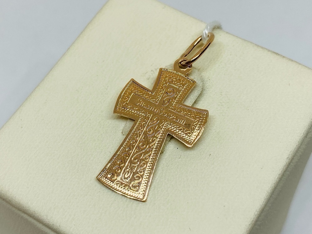 ПОДВЕСКА КРЕСТ БЕЗ КАМНЯ (Au 585)