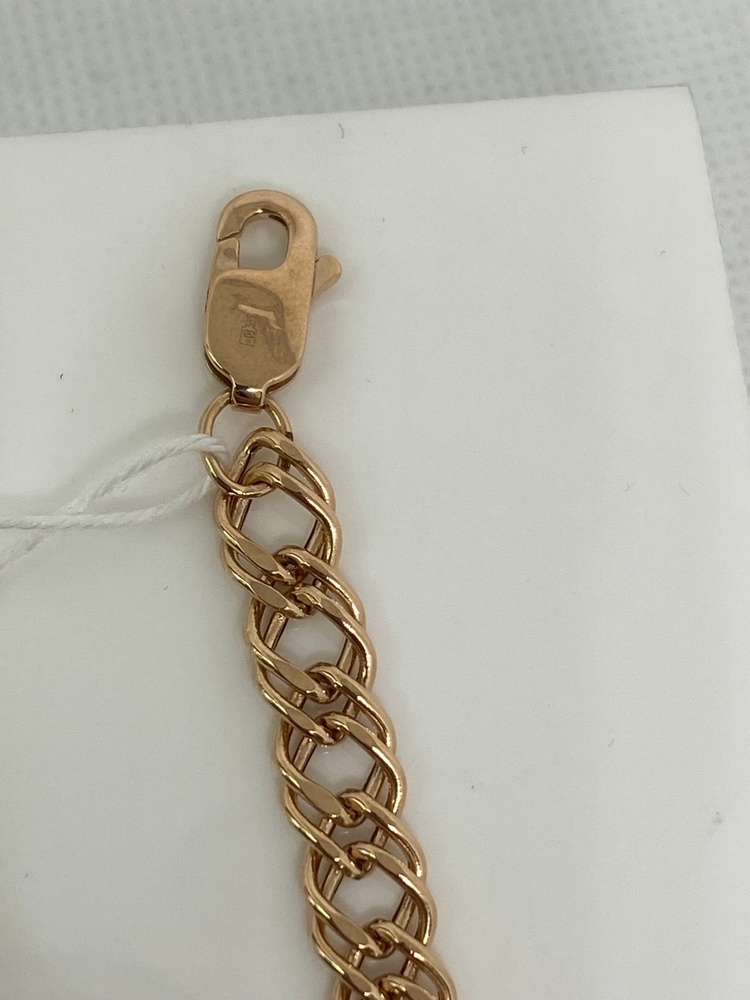 БРАСЛЕТ ПУСТОТЕЛЫЙ Ромб двойной Au 585